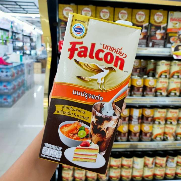 Falcon  นมข้นจืด นกเหยี่ยว 1000 มล. 12กล่อง /ลัง