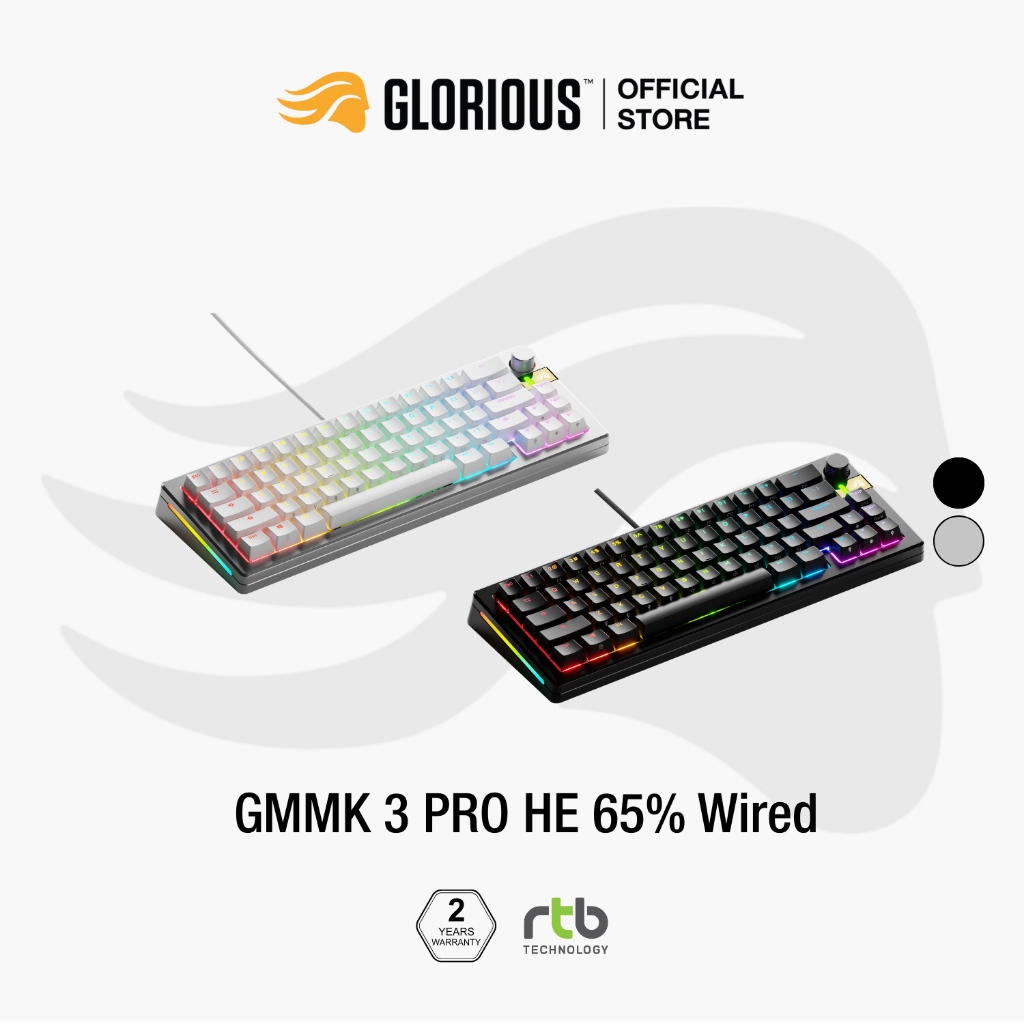 Glorious GMMK 3 Pro HE Prebuilt 65% คีย์บอร์ดเกมมิ่ง Wired Gaming Magnetic Keyboard Aluminium
