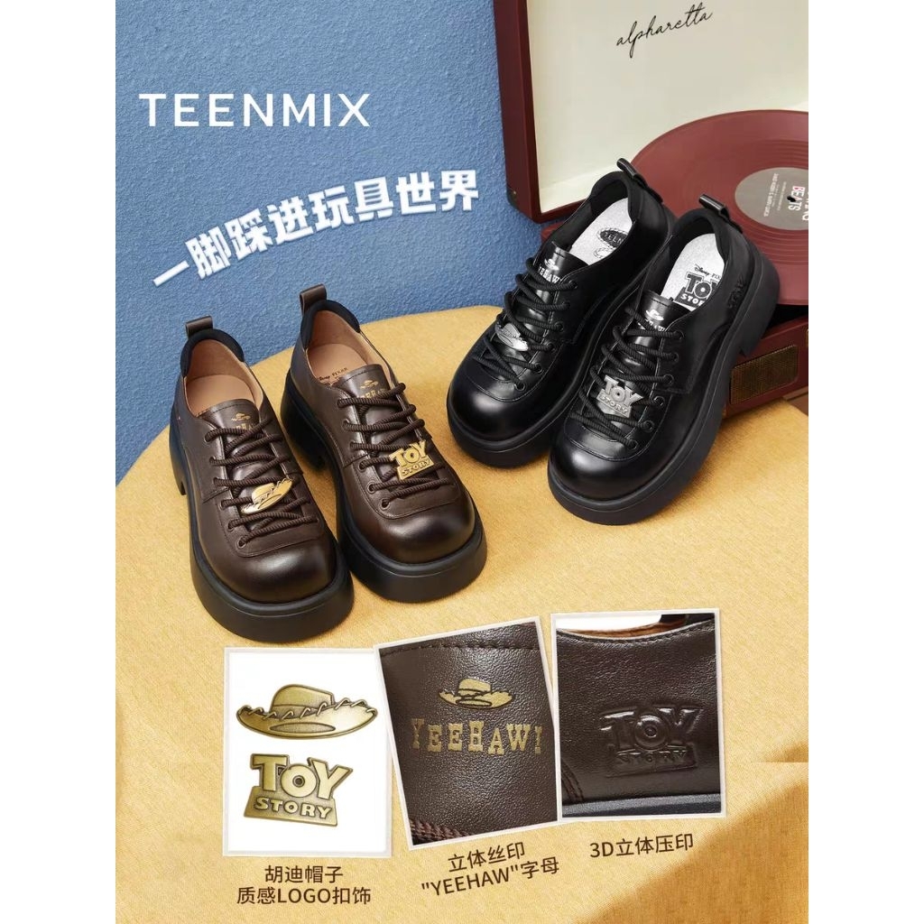 TEEN MIX Toy Story Woody thick-soled British leather shoes