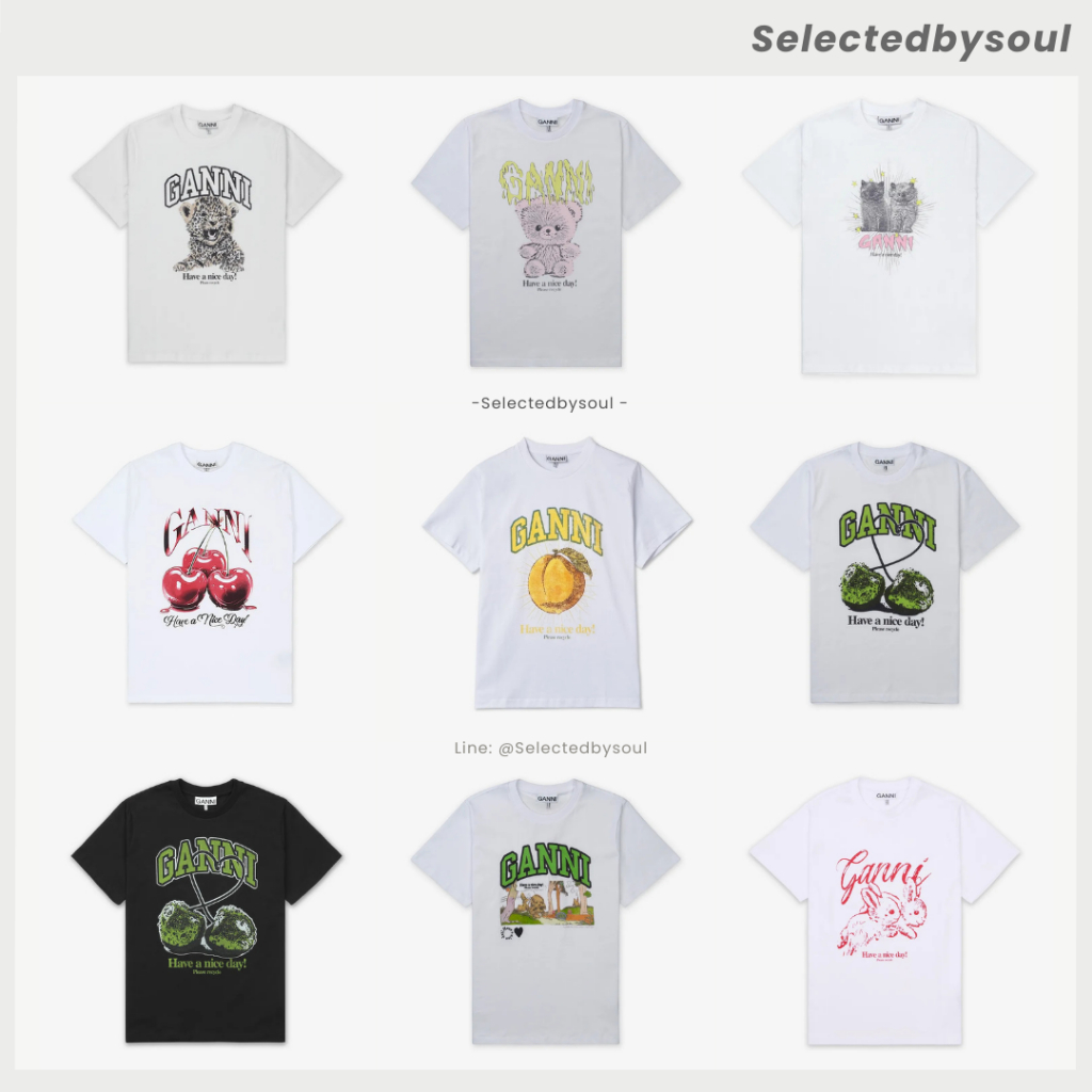 [พร้อมส่ง/ส่งด่วน/ส่วนลดโค้ดคุ้ม] Ganni Relaxed T-Shirt สินค้าของแท้100%