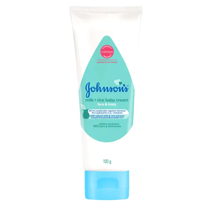 [Gift] Johnson's Milk + Rice Baby Cream Face & Body 100 g. (สินค้าสมนาคุณงดจำหน่