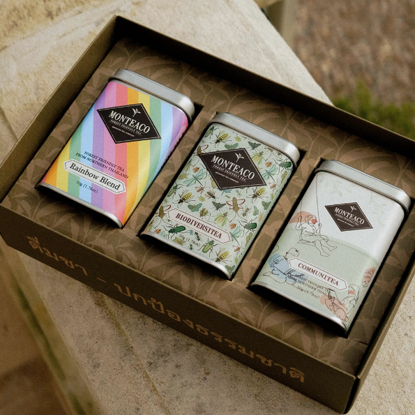 Premium Paper Box Gift Set - 3 M tin cans ชุดของขวัญชาสุดพิเศษ ชาจากป่าภาคเหนือ