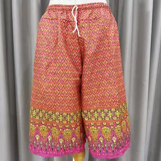 กางเกงผ้าถุงลายไทย เอวยาง มีกระเป๋าข้าง สีสวยผ้านิ่มใส่สบาย
