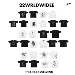 (🔥จัดส่งด่วน 1-3 วัน!) 22wrldwidee รวมเสื้อยืดทรงครอปBoxy ผ้าคอตตอน 100%The Sinner สุดเท่ห์! (AD120-AD126)