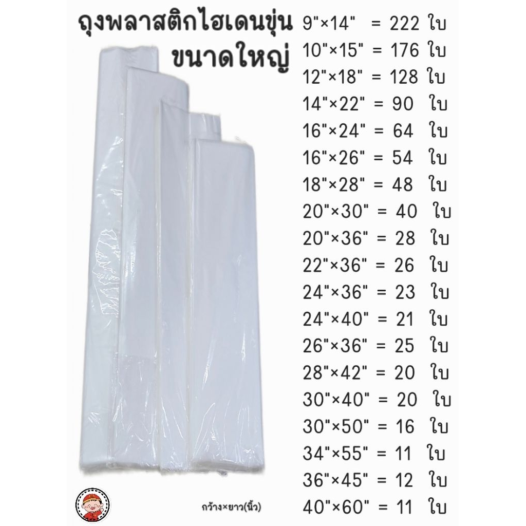 ถุงพลาสติก ไฮเดนHDขุ่น ขนาดใหญ่ โรงงานผลิตเองราคาสุดคุ้ม‼️มีให้เลือกหลายขนาด