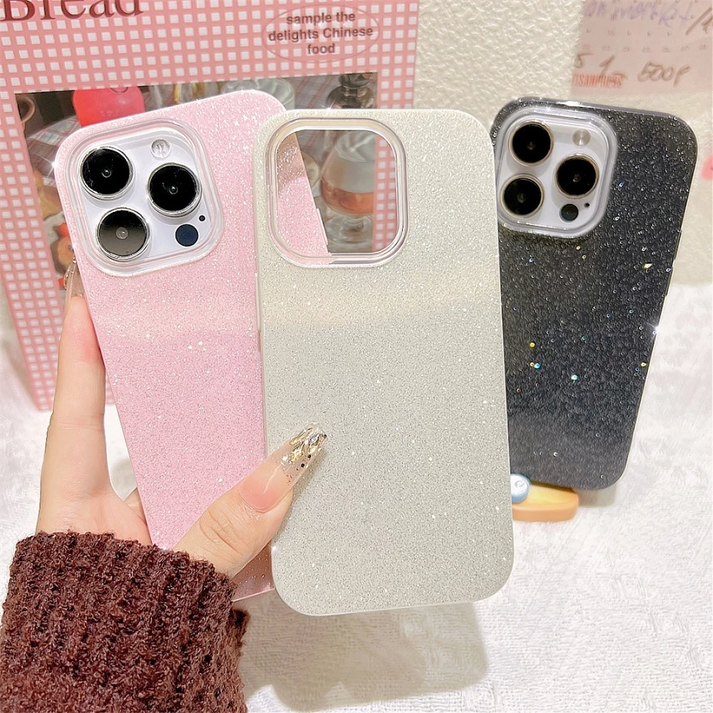 กลิตเตอร์ เคส for เคสไอโฟน 13 iphone 11 12 14 15 Pro Max เคสไอโฟน 16 pro max iphone 15 กันกระแทกกรณีฝาครอบ มาการอง case