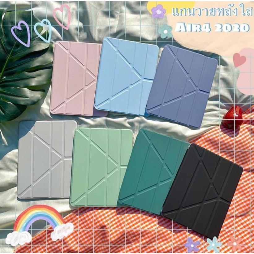 เคสไอเเพด for gen11gen10 gen7/8/gen9 10.2 Air8พร้อมช่องเสียบปากกาฝาหลังใส กรณีAir4/Air5/Air6 pro11