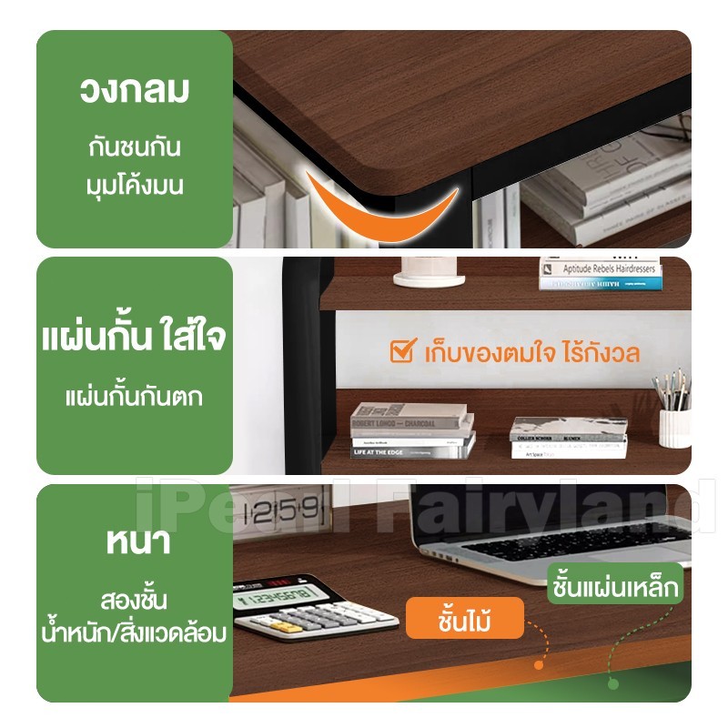 iF โต๊ะคอม 100cm โต๊ะทํางาน พร้อมชั้นวางหนังสือ โครงเหล็กแข็งเเรงทรงสูง มีลิ้นชัก มีหลายขนาด ราคา ถูกที่สุด ดีลบีเคเค แกลเลอรีภาพที่ 4