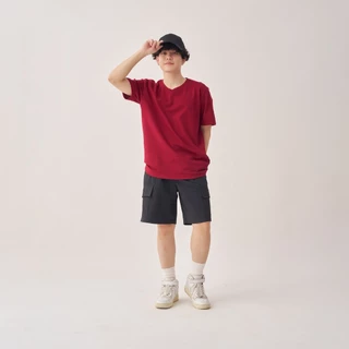 เสื้อไม่ร้อน คอวี Mynds รุ่น Regular Smart T-Shirt ผ้า Dry Tech ที่สุดแห่งความใส่สบาย ระบายอากาศดี Unisex สีแดงเลือดหมู