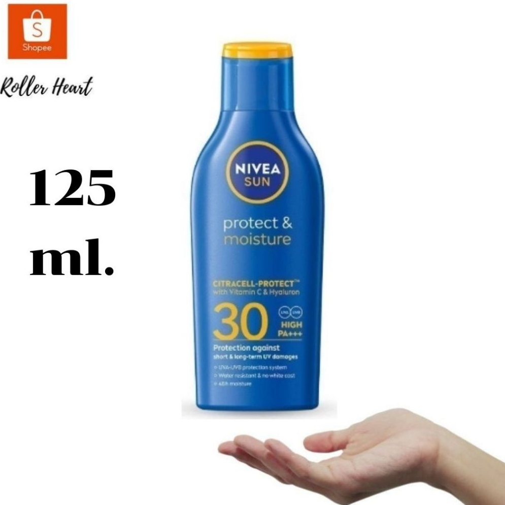( มีคูปองส่งฟรี /125 ml /SPF30 PA++) Niveaนีเวีย ซัน กันแดดผิวกาย โพรเท็คแอนด์มอยซ์เจอร์ บอดี้ โลชั่น เอสพีเอฟ