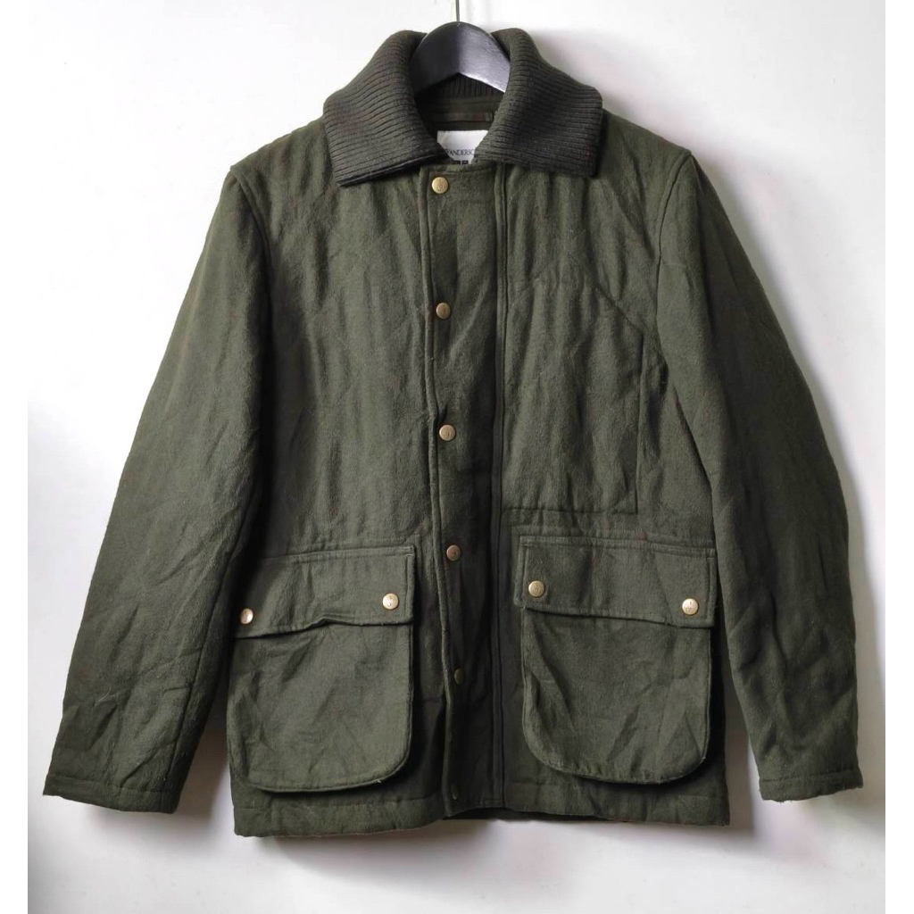 olive green poly with wool blend jw x uniqlo (used)