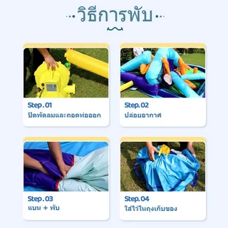 Doctor Dolphin ปราสาทเป่าลมเด็ก 5 โซน มีสไลด์ สนามกระโดด บ่อลูกปืน ต่อยมวย ฟรีพัดลมใช้ในบ้านและสวน