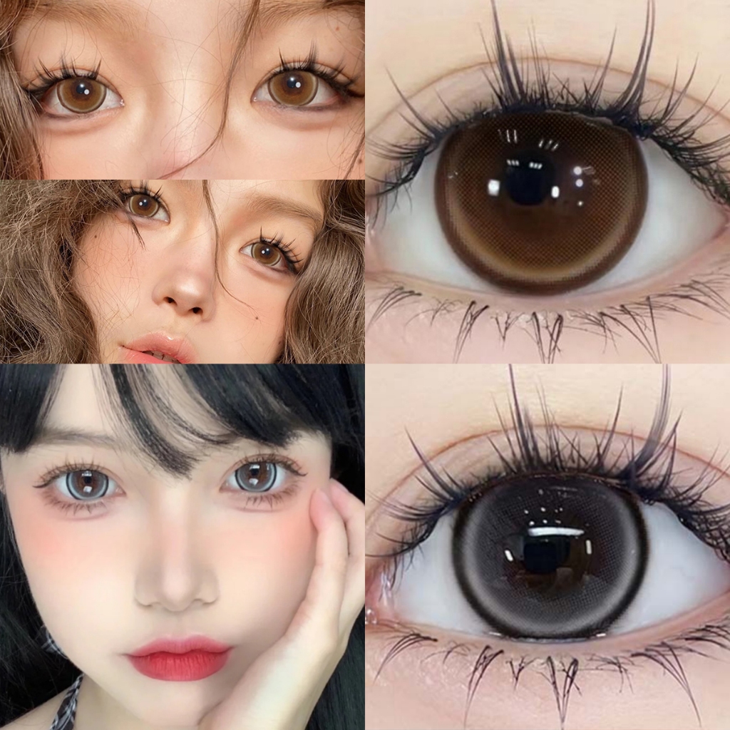 [-1.00~-6.00]【ซื้อครบ฿75แถม ดินสอเขียนคิ้ว】Midroo เลนส์แฟชั่น คอนแทคเลนส์สี Jelwery Grey/Brown ค่าสายตาสั้นContact Lens