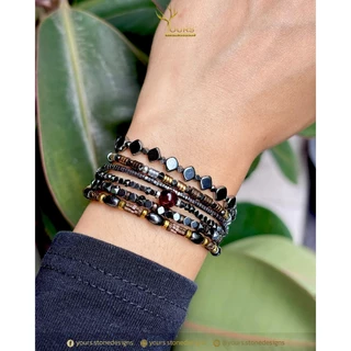 สร้อยข้อมือ " เฮมาไทต์ Hematite " มีหลายดีไซน์ กำไลหินนำโชค เสริมโชค