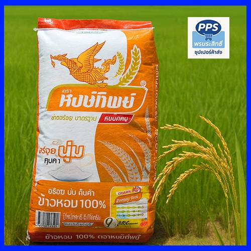ข้าวหอม100% ตราหงษ์ทอง ข้าวหอมหงษ์ทิพย์ปทุมทอง 15 กก. หุงขึ้นหม้อ นุ่มหอม