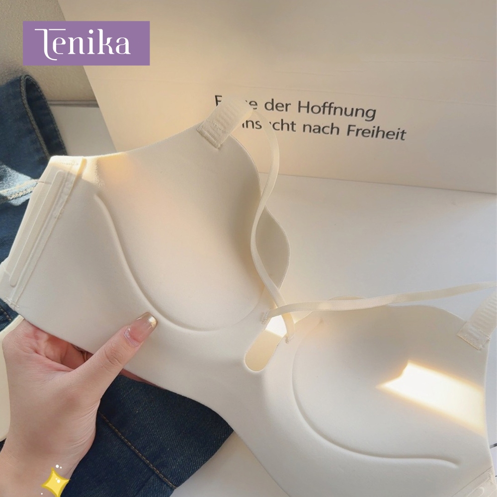TENIKA บรา เซ็กซี่ ไร้รอยต่อ Cross Push-up Bra ไร้โครง ฟองน้ำหนา 2.7cm — صورة 4