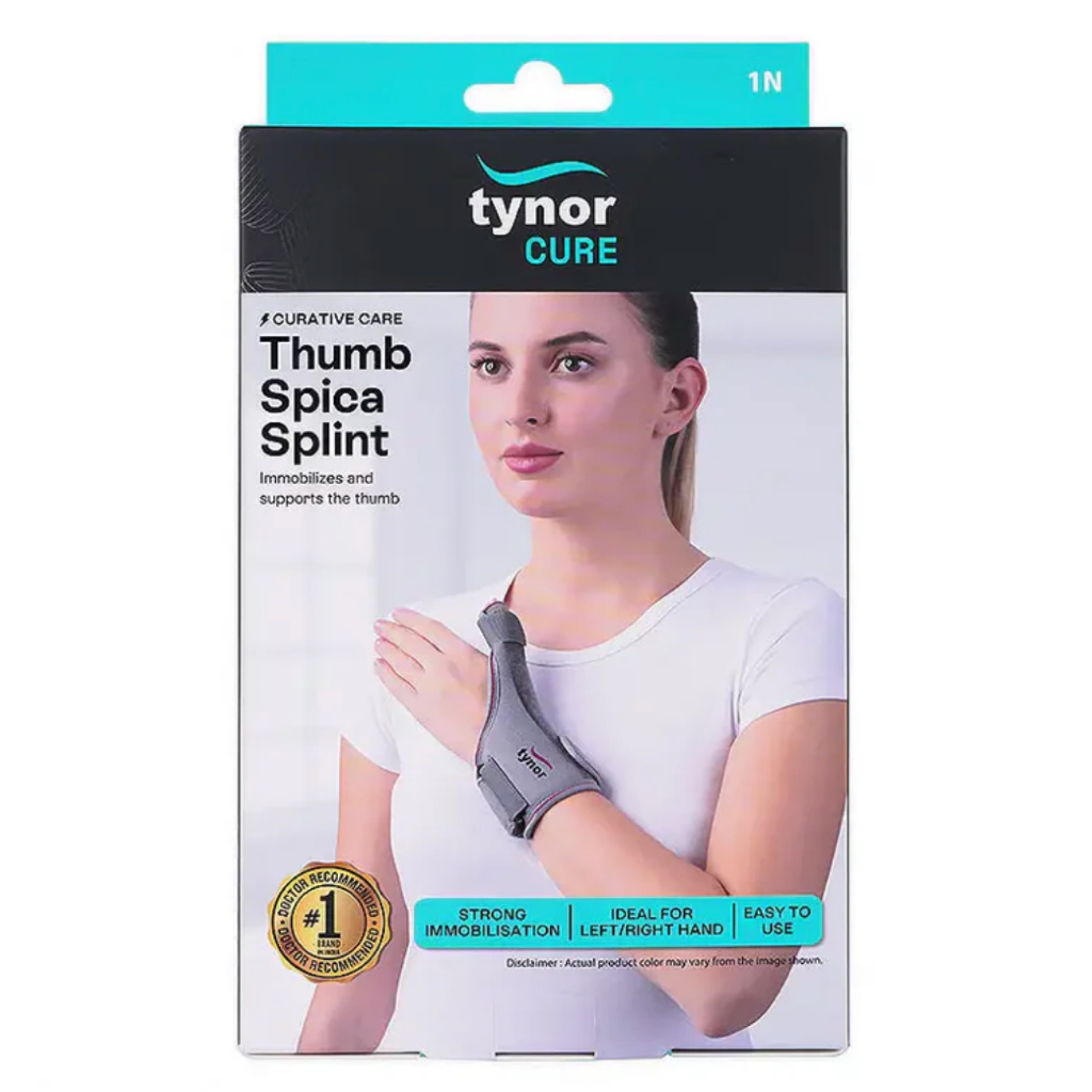 Tynor Thumb Spica Splint (F06) ไทนอร์ ที่ด้ามนิ้วโป้ง ด้ามนิ้วหัวแม่มือ สีเทา