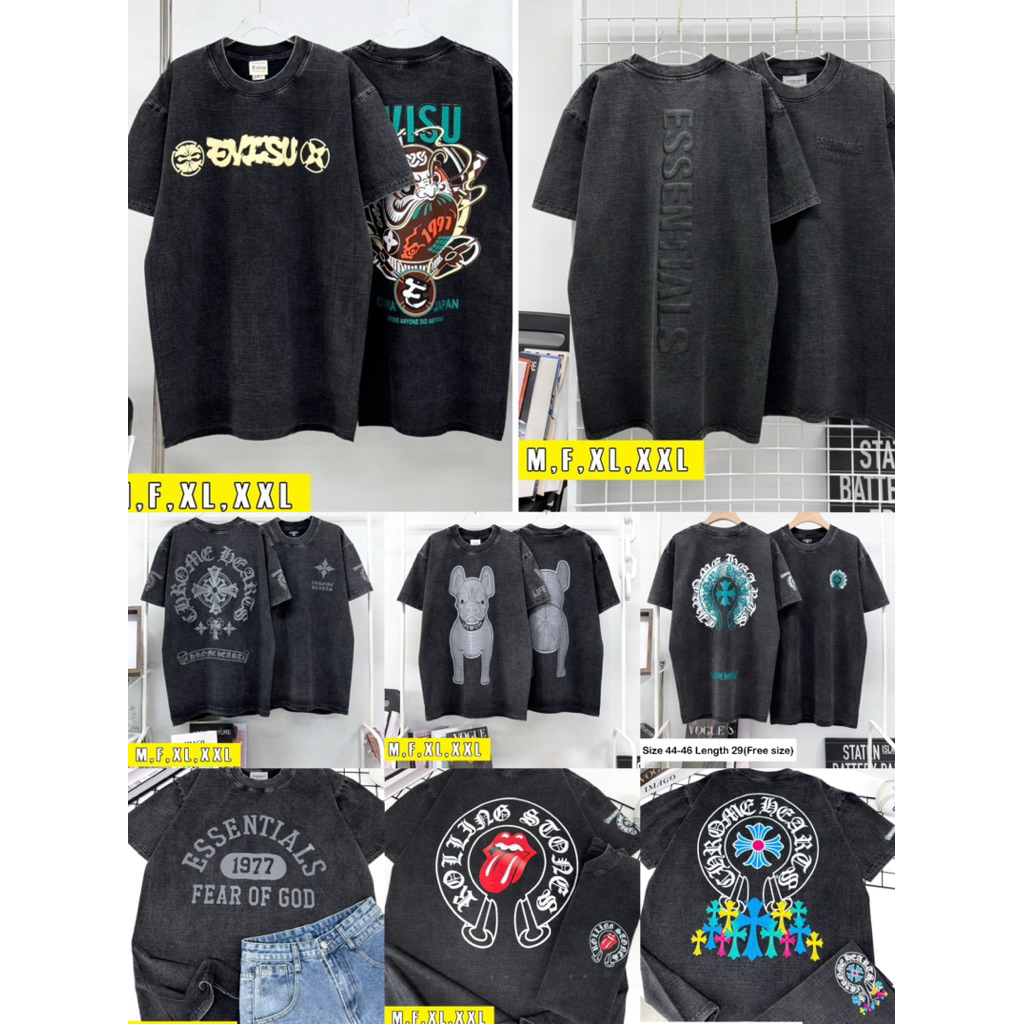 เสื้อยืดผ้าฟอกเข้มอก40-42 44-46