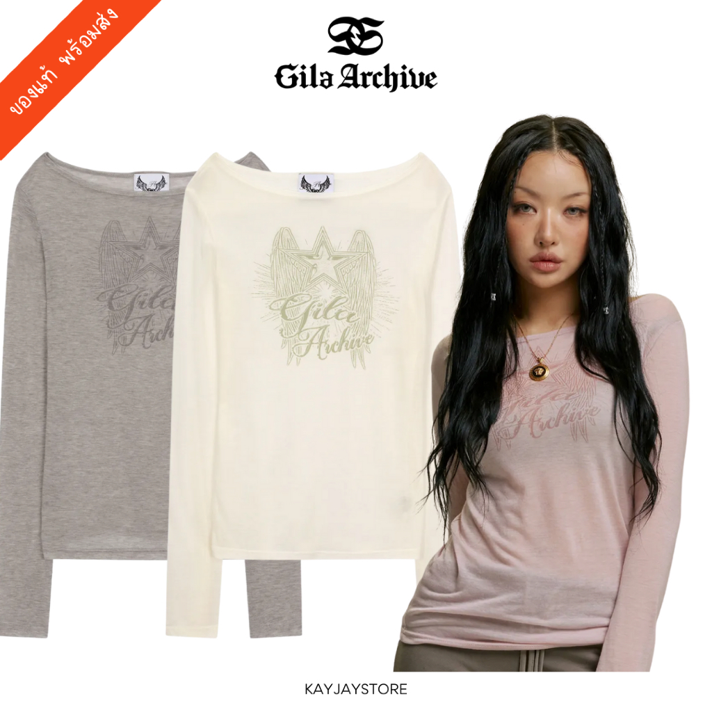 ✨พร้อมส่ง✨ Gila Archive เสื้อ Star Wing Sheer Long Sleeve ของแท้ 100%