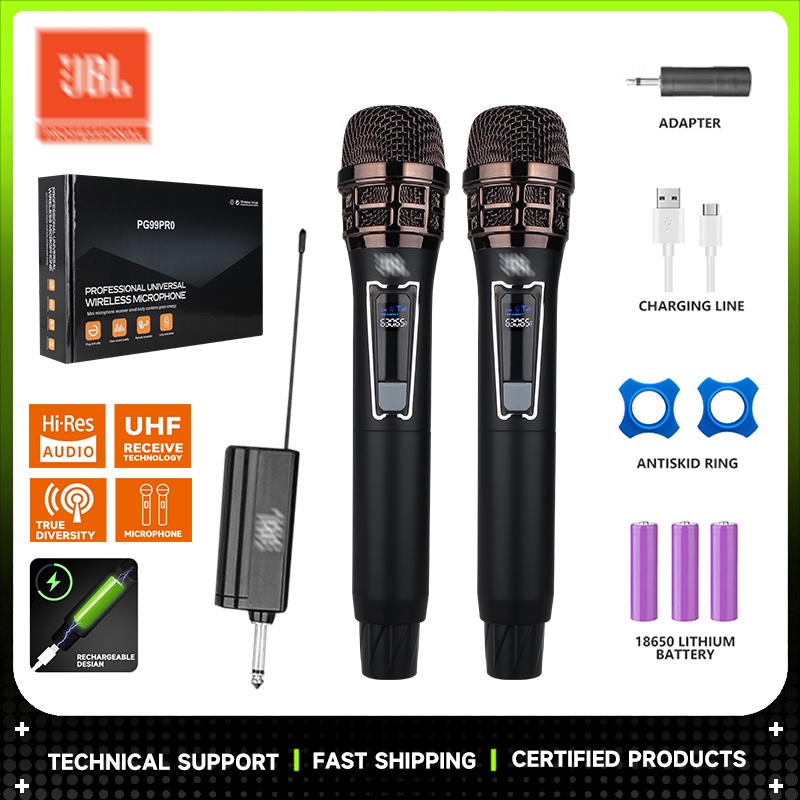PG99 PRO ใหม่มืออาชีพสากลไร้สายบ้านไมโครโฟน kTV ร้องเพลงไมโครโฟนพิเศษหนึ่งต่อสอง