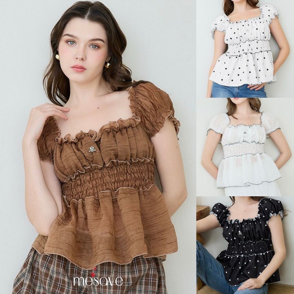 (2ไซส์) EMMA TOP เสื้อแขนกุดตุ๊กตา รุ่น T102-MESAVE