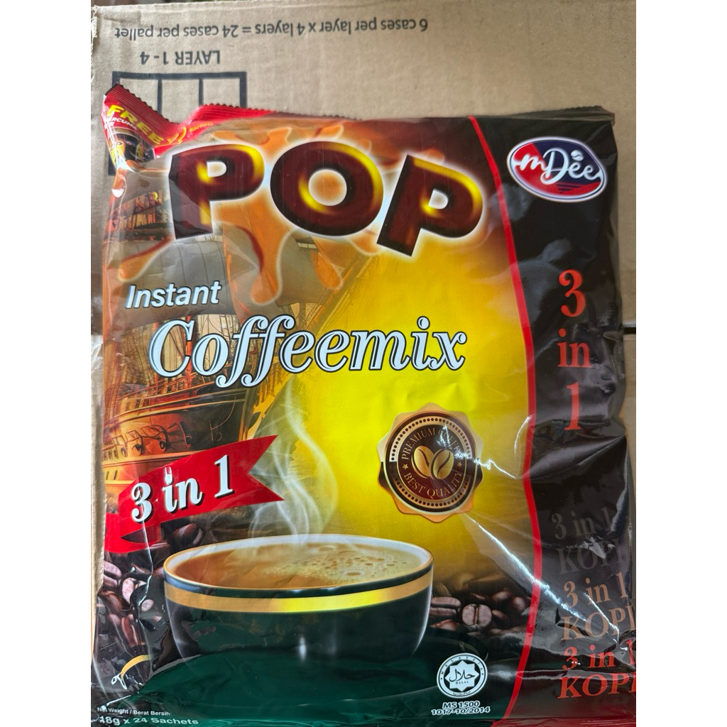 กาแฟป็อป 3 in 1 กาแฟสำเร็จรูป 18g*24ซอง