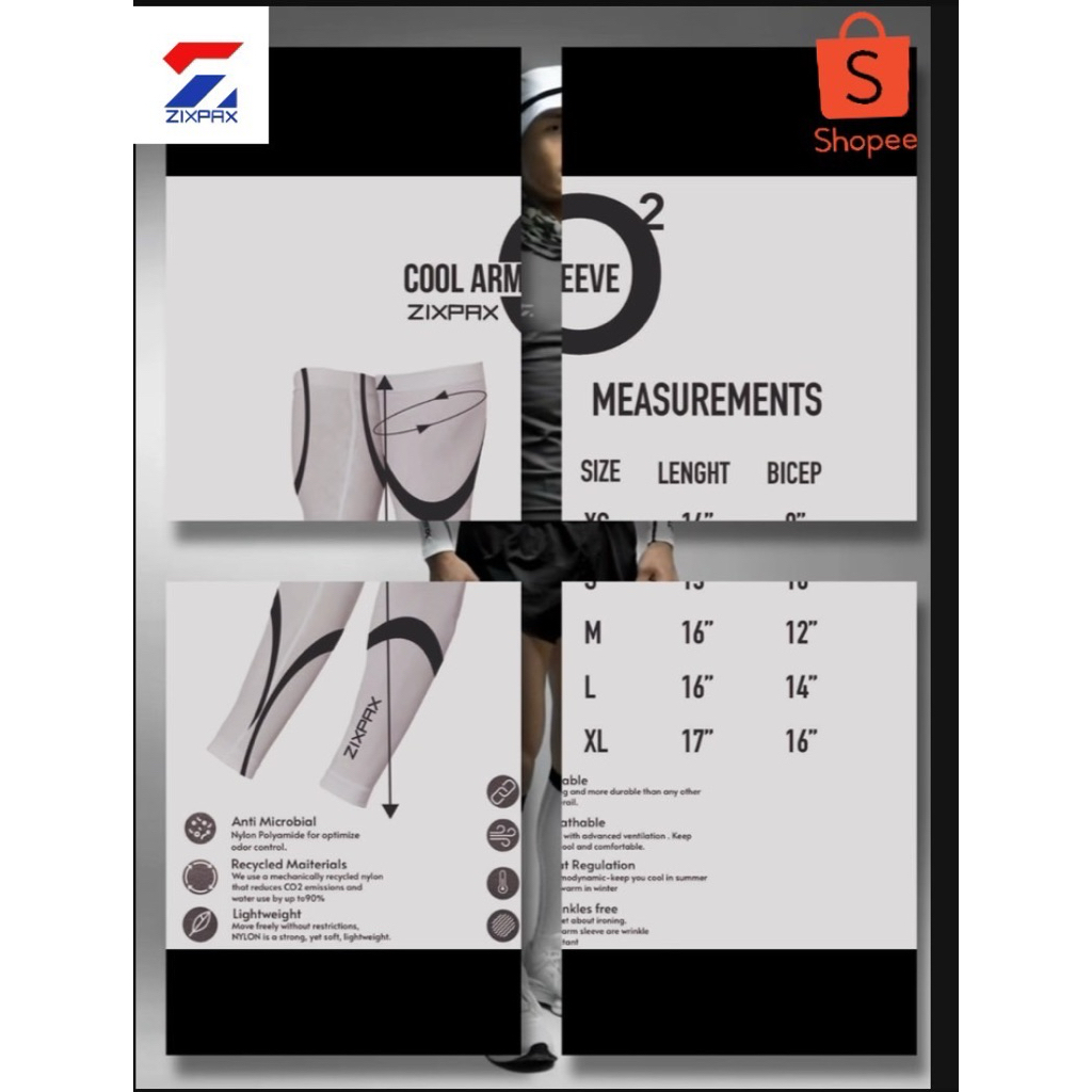 O2 ARM SLEEVE #CoolCompression #ปลอกแขนกันแดด #ZIXPAX