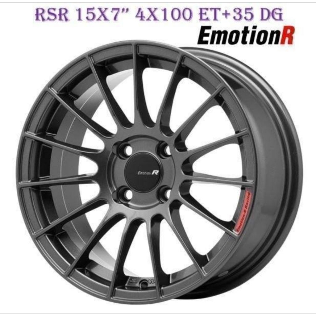 ล้อแม็กซ์ EMOTION R RSRขอบ15 4รู100กว้าง7นิ้ว ET35ล้อแม็กซ์แข็งแรงงานEmotion R สีเทากับริษัทในเครือเ