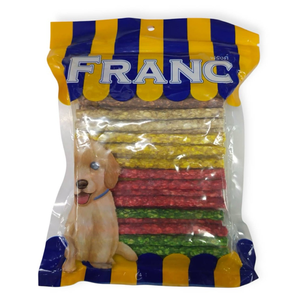 FRANCO AND BRO [FRANC] แท่งหนังเกลียว ขนมขัดฟัน สุนัข ขนมขบเคี้ยวสุนัข FRANC Dog Chews 100 ชิ้น 750 กรัม