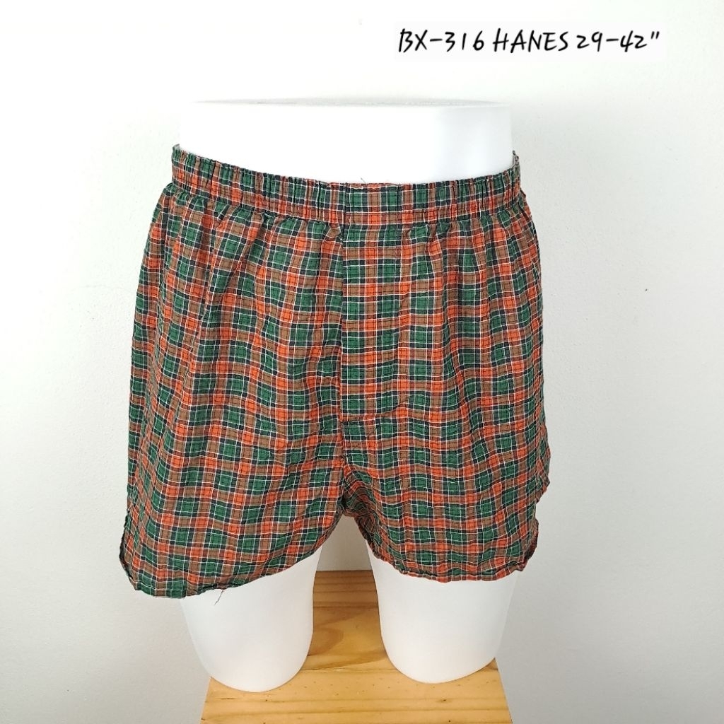 กางเกงบ๊อกเซอร์ boxer แบรนด์มือสอง สภาพดี BX-316 HANES 29-42"