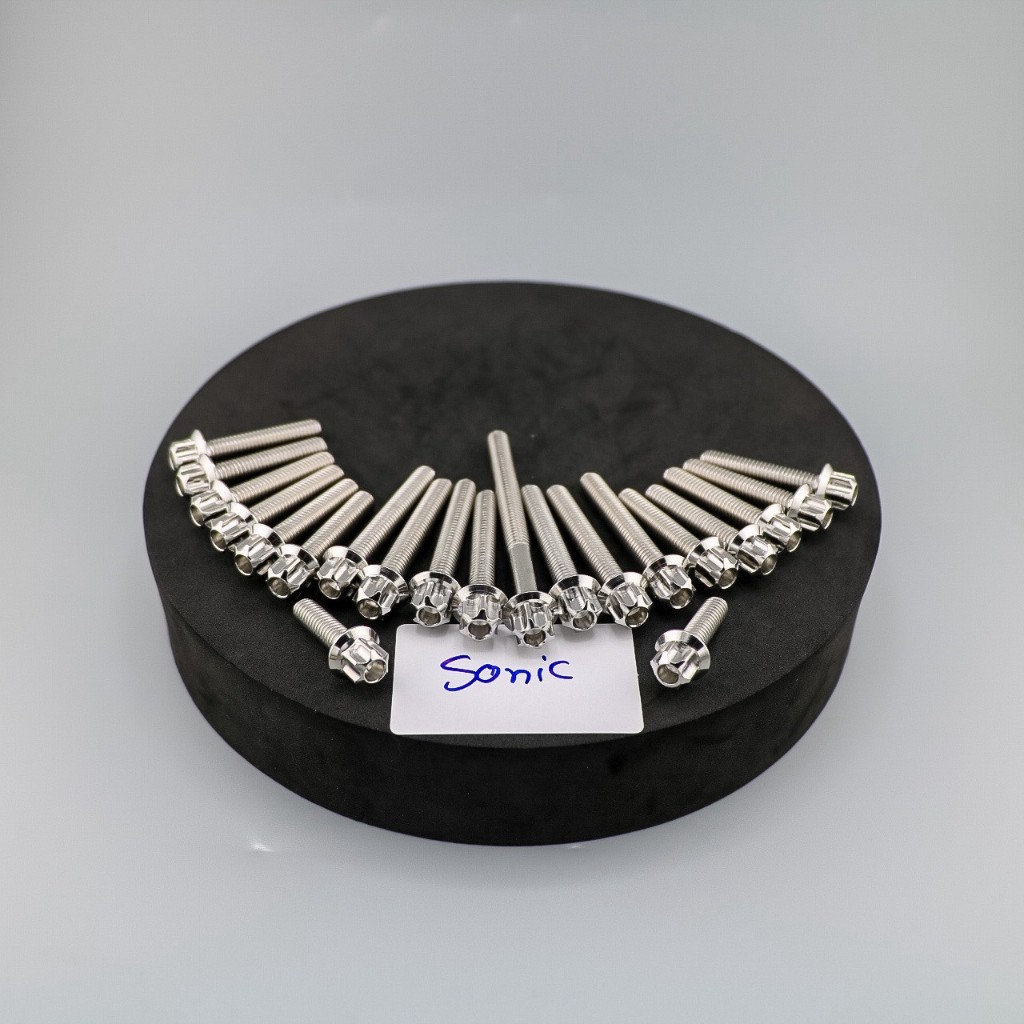 น็อตแคร้งเครื่อง Sonic 21ตัว (เฟืองเลส) น็อตสแตนเลสแท้ สำหรับมอเตอร์ไซค์ #SFshop