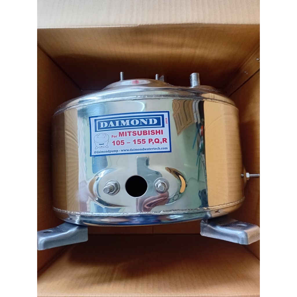 ถังปั้มน้ำสแตนเลส DAIMOND สำหรับปั้มน้ำมิตซูบิชิ MITSUBISHI รุ่น 85-105-155 P,Q,R,Q2,Q3,QS,Q5 รับประ