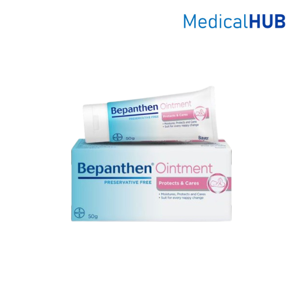 Bepanthen Ointment บีแพนเธน ออยเมนท์ ปกป้องดูแลผิวจาก ผื่นผ้าอ้อม ขนาด 50 กรัม 15727