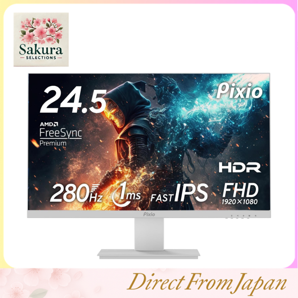 Pixio PX259 Prime White จอเกมมิ่ง 24.5 นิ้ว FHD IPS 280Hz 1ms