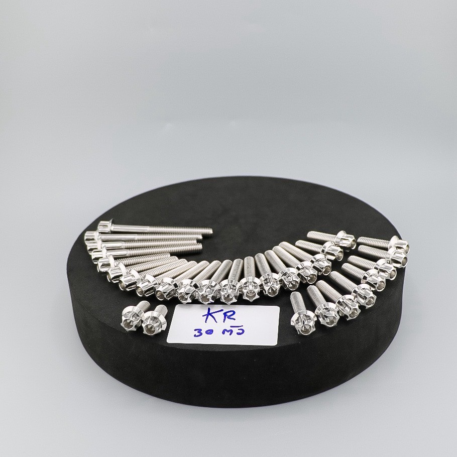 น็อตแคร้งเครื่อง KR 30 ตัว (เฟืองเลส) น็อตสแตนเลสแท้ สำหรับมอเตอร์ไซค์ #SFshop