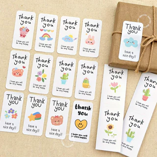 [พร้อมส่ง🇹🇭] สติ๊กเกอร์ "Thank you&I hope you will be very happy" (แพค100 ดวง)