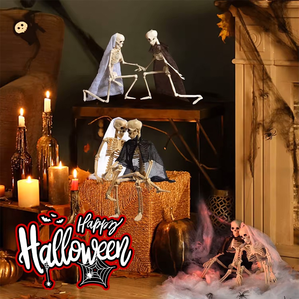 โครงกระดูกจำลองสยองน่ากลัว กระดูกมือกะโหลกปลอม ของตกแต่งฮาโลวีน Halloween Decoration /HomeUP รูปที่ 6