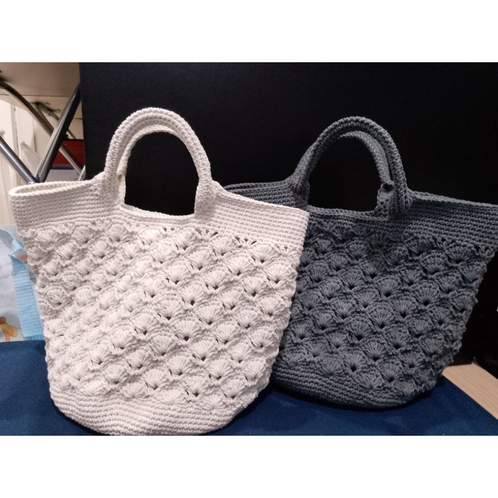 กระเป๋าถักเชือกฟอก handmade