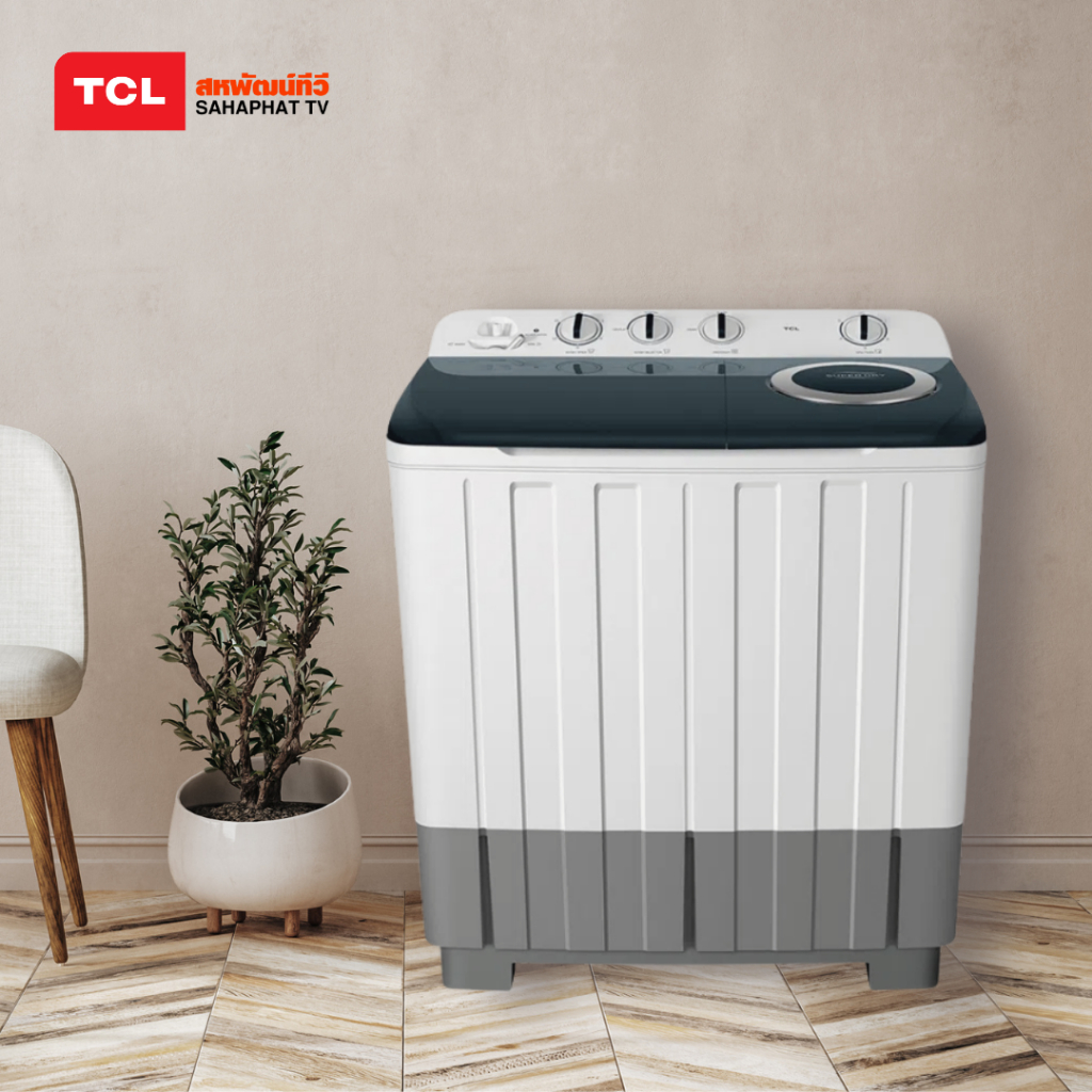 เครื่องซักผ้า 2 ถัง TCL ขนาดซัก 20 กิโลกรัม รุ่น WT201FTTW