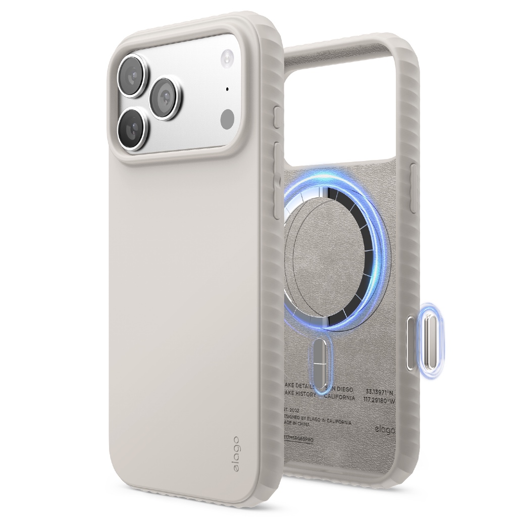 elago iPhone 17 Pro, 17 Pro Max Magnetic Ridge Silicone Case รองรับ MagSafe พร้อมขอบกันลื่น
