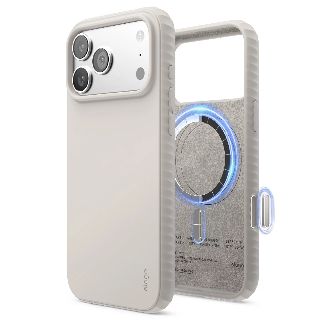 elago iPhone 17 Pro, 17 Pro Max Magnetic Ridge Silicone Case รองรับ MagSafe พร้อมขอบกันลื่น