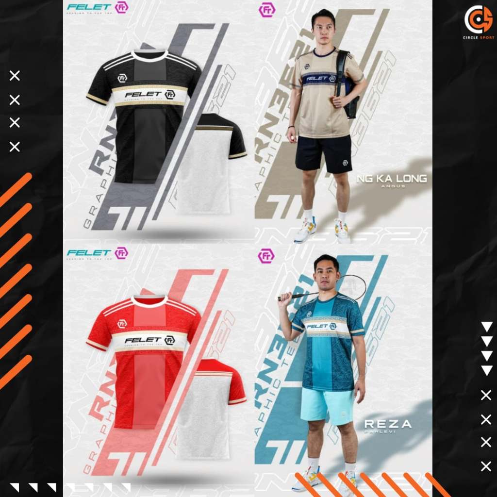 เสื้อแบดมินตัน Felet Tournament Tee RN3621 เสื้อออกกำลังกาย (สินค้าลิขสิทธิ์แท้ 100%) *มีบริการสกรีนเพิ่มชื่อตัวเอง*
