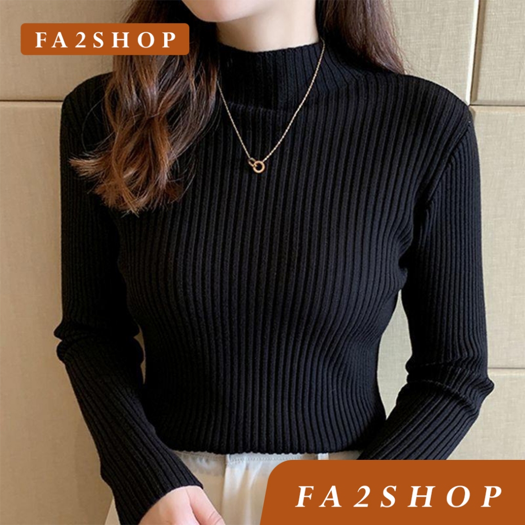 [🔥ส่งด่วน - กรุงเทพ] FA2SHOP รุ่น CS145 เสื้อไหมพรมแขนยาวคอเต่า