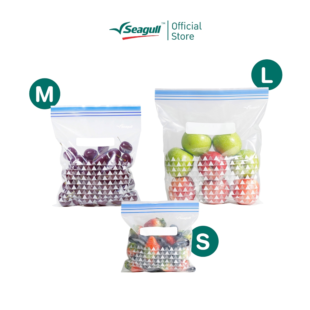 Seagull ถุงดับเบิ้ลซิปถนอมอาหาร Double Zipper Bag มีให้เลือก 3 ขนาด