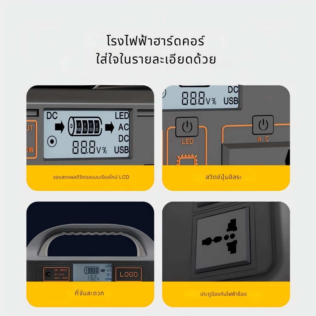 Portable Power Station สถานีพลังงานแสงอาทิตย์ 200W 78000mAh ชาร์จไฟบ้าน/แผงโซลาร์ได้ ใช้งานออฟฟิศชั่วคราว/คอนเสิร์ต - รูปที่ 5