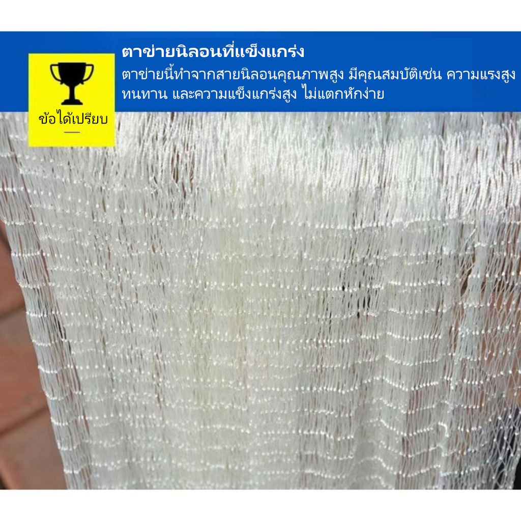 แหฝรั่ง แหปลาซิว แหจับปลา ด้ายไนล่อน ตาแหกว้าง 2เซน บานสุด 8ศอก-16ศอก ขึ้นเพลาพร้อมใช้งาน ลูกหนัก แห ใช้งานง่าย - รูปที่ 3