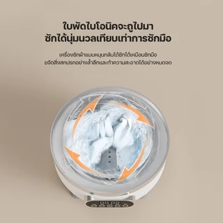 KADONIA ​เครื่องซักผ้ามินิ 3L 4000mAh การฆ่าเชื้อด้วยแสงสีฟ้า ซักและปั่นแห้งได้ พกง่าย เครื่องซักผ้าเล็ก