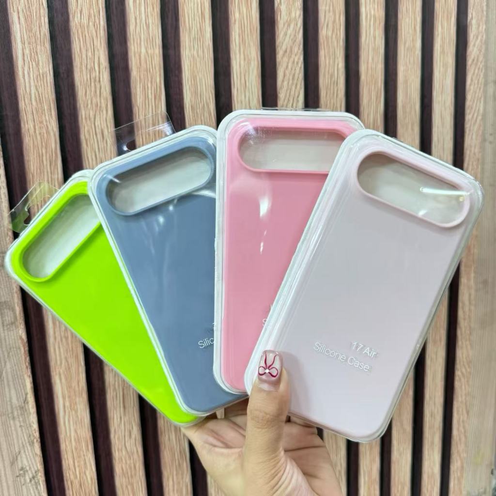 BK 💥Caseซิลิโคน💥กำมะหยี่สีพื้นโลโก้ เคสสำหรับมือถือไอโฟน17Air iPhone 17Airสินค้าพร้อมส่ง