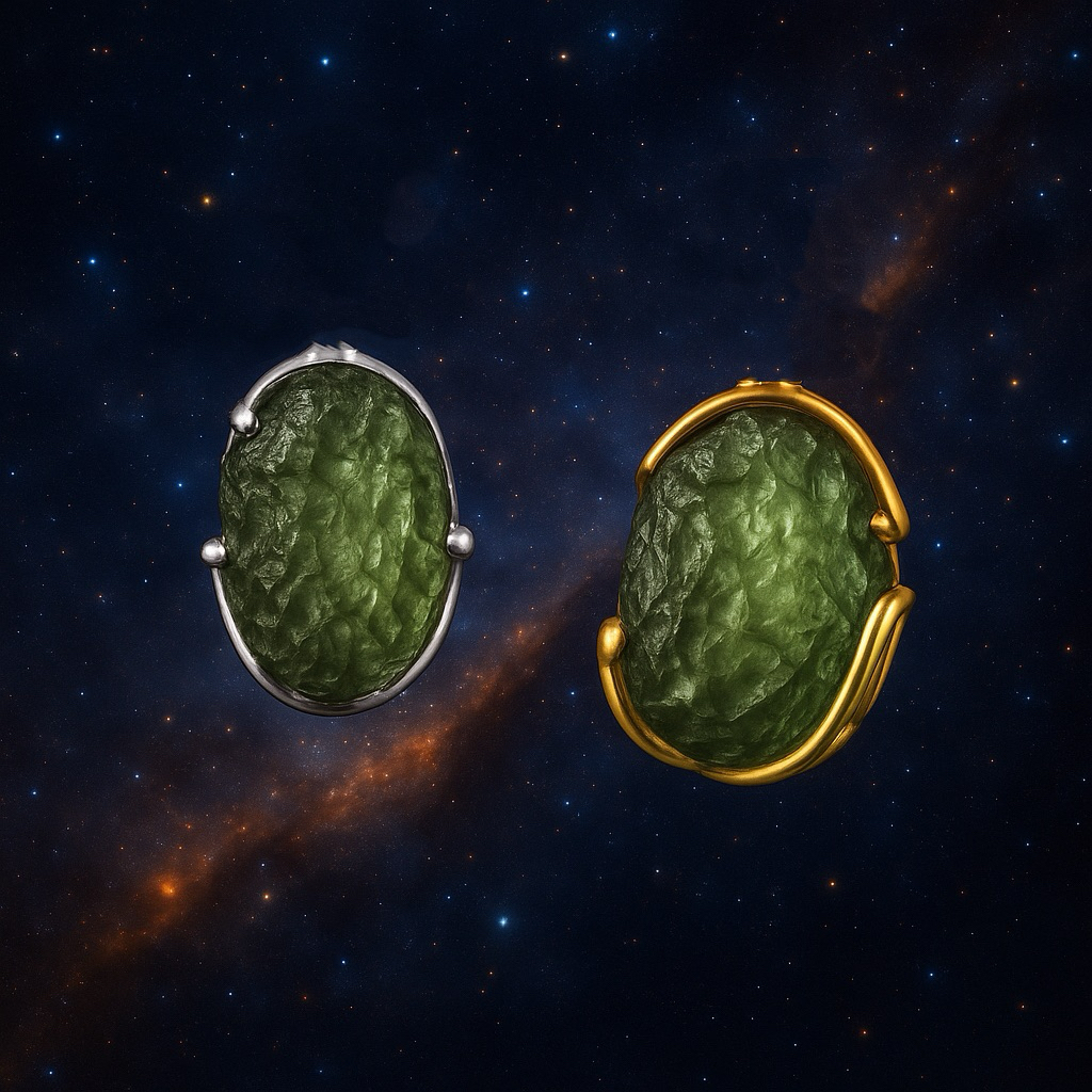 MOLDAVITE PENDANT  & CHARM /ไม่มีใบเซอร์วัสดุเงินแท้925