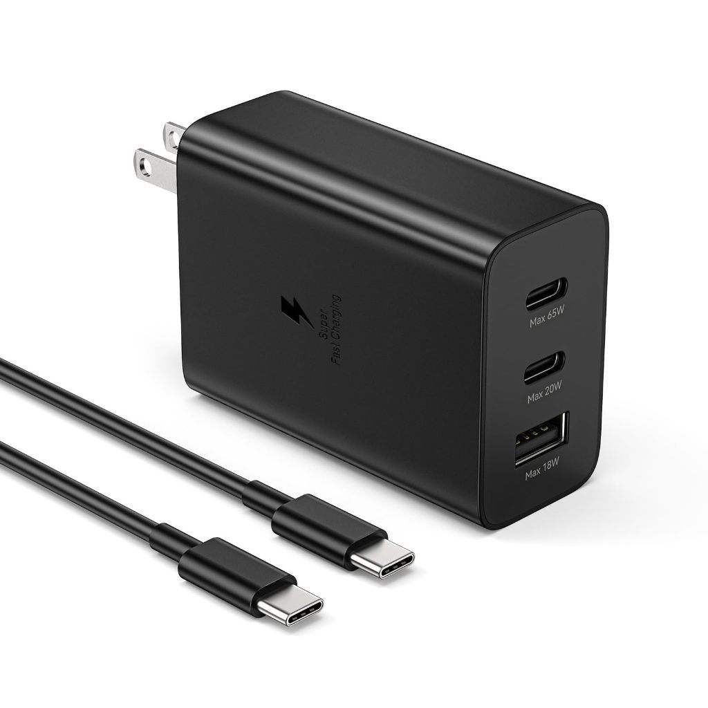 Ganve ที่ชาร์จติดผนัง 3 พอร์ต PD 65W ซัมซุงแบบชาร์จเร็วพิเศษ, อะแดปเตอร์ GaN สำหรับซัมซุง - รูปที่ 3